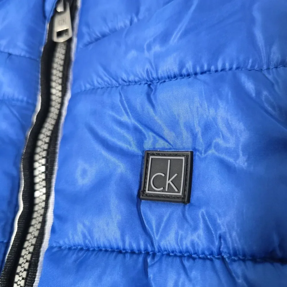 Calvin Klein Puffer Vest Boys Size 3T Blue Full Zip Pockets Layering Winter